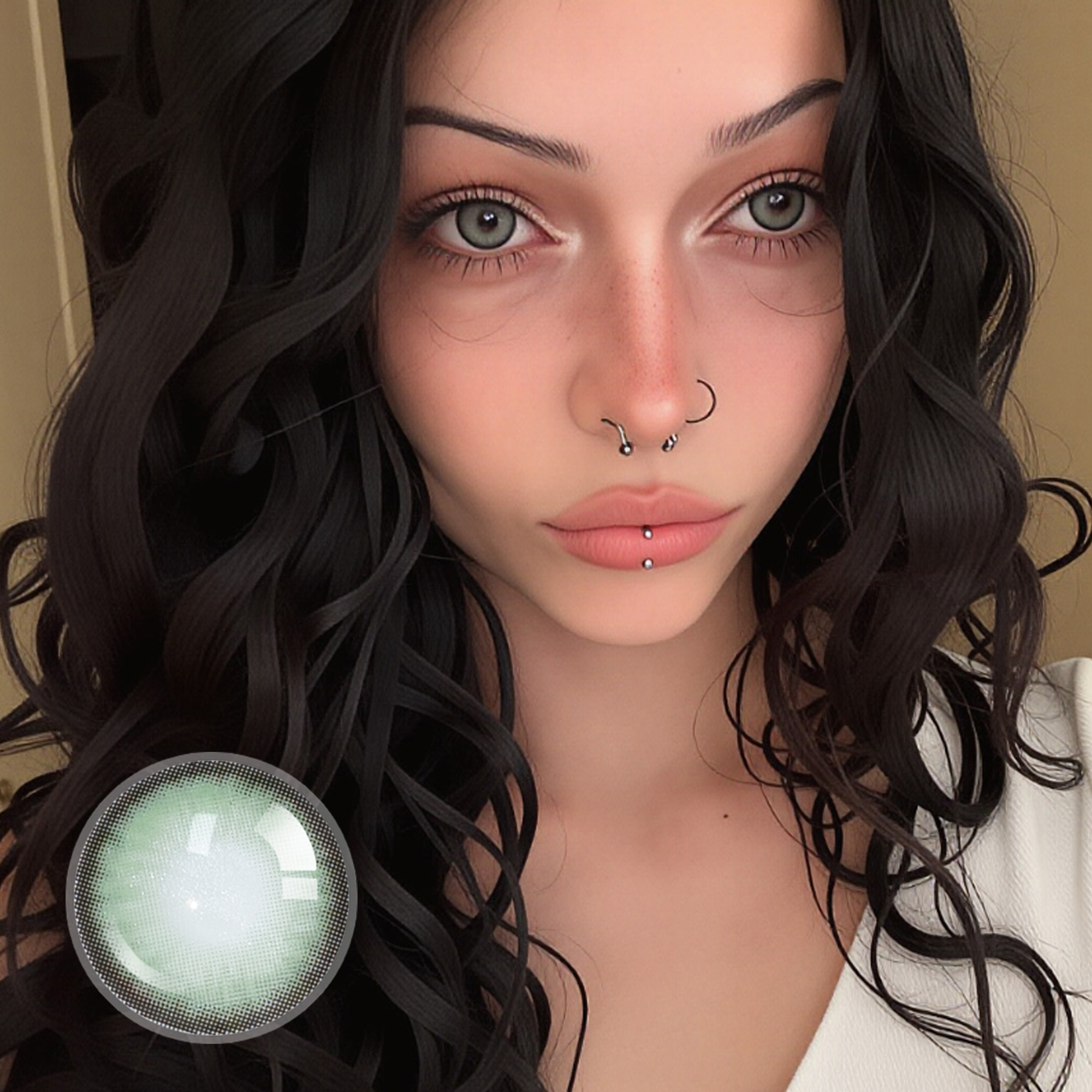 Rose X Fishtail Green Contact Lenses
