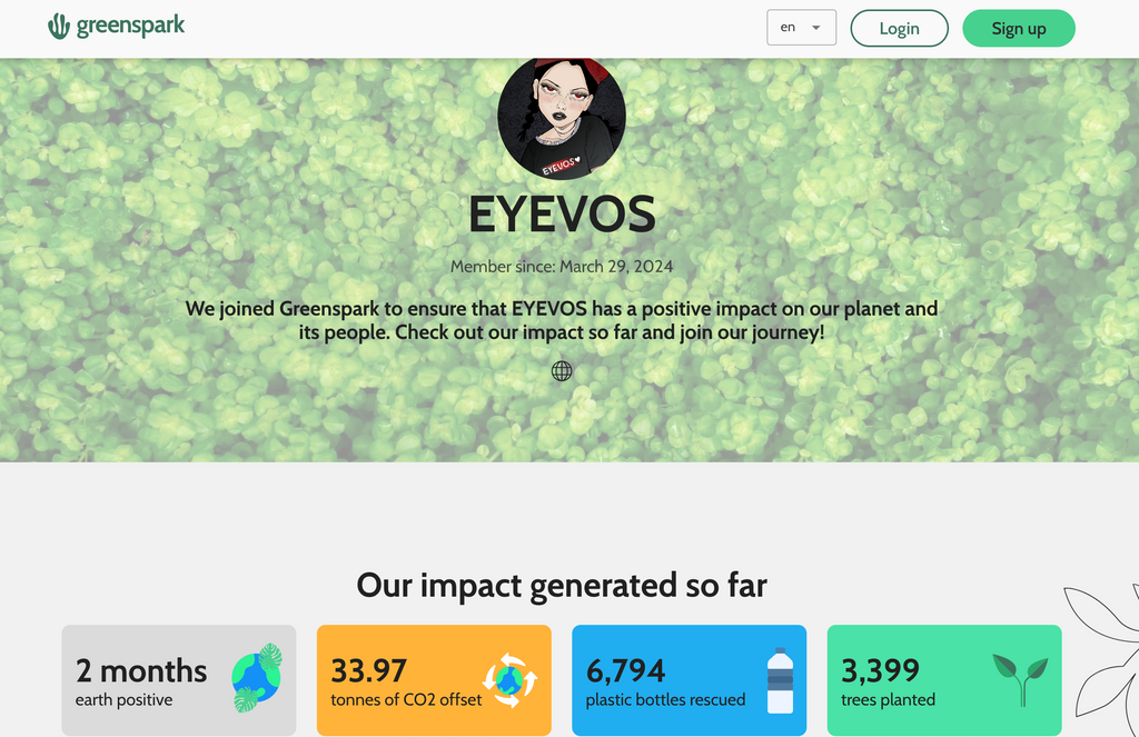 EYEVOS GREENSPARK EARTH Protect ENVIRONMENT