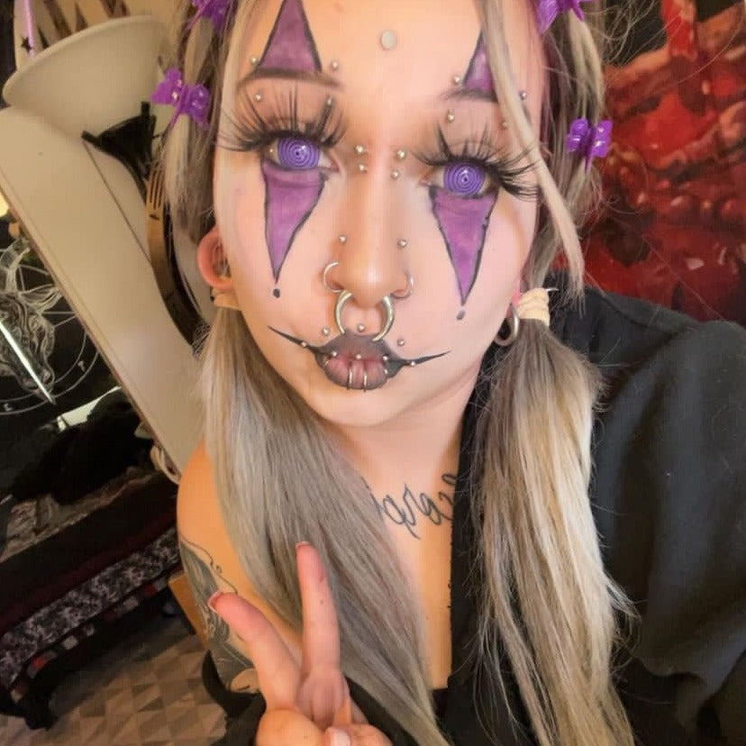 Imnotafed Purple Dizzy Doll eye Mini Sclera Contact Lenses(17MM)