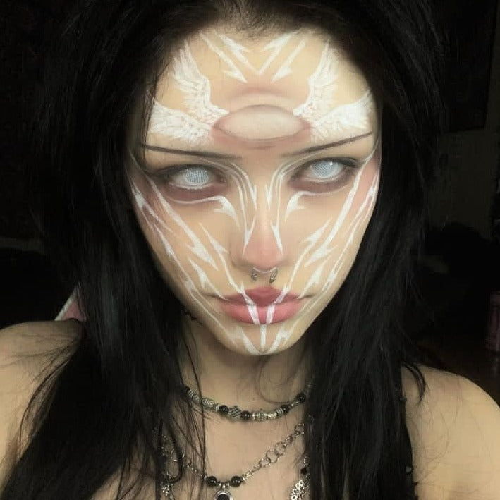 Dead Gridding White Contact Lenses