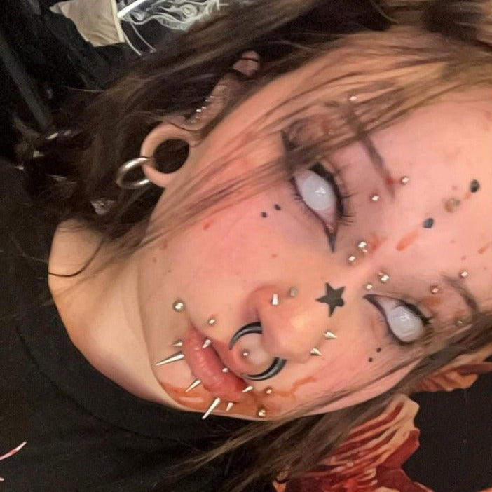 Dead Gridding White Contact Lenses