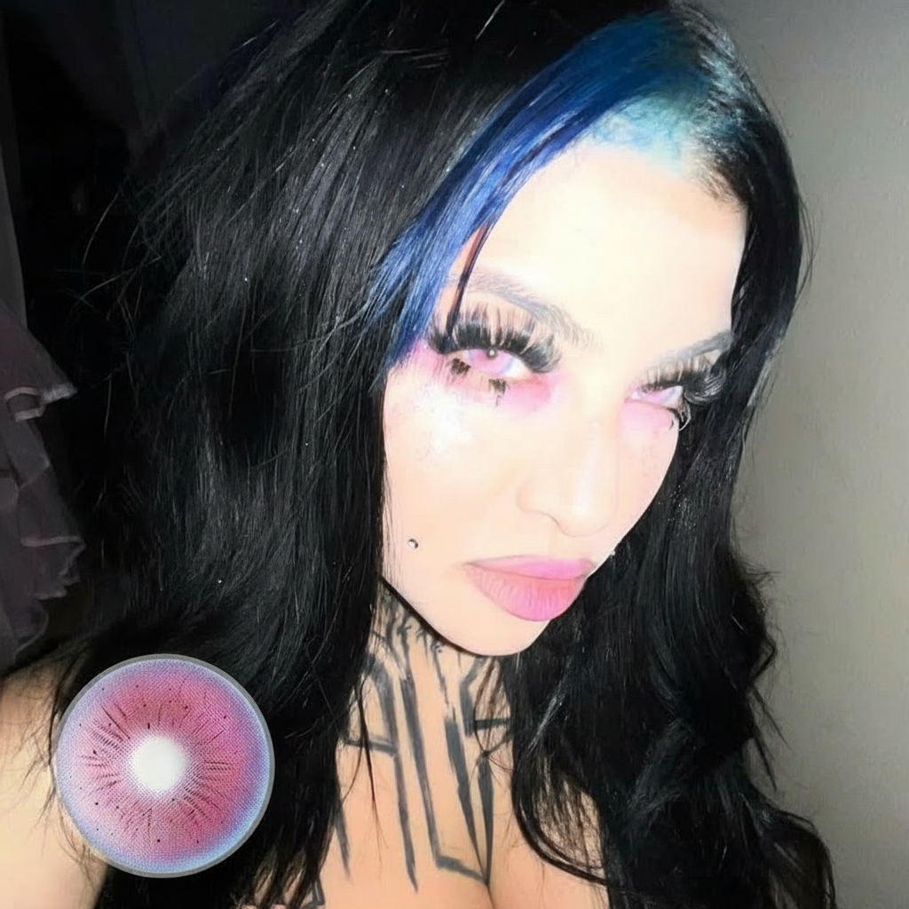 Keezh's Pink Star Contact Lenses