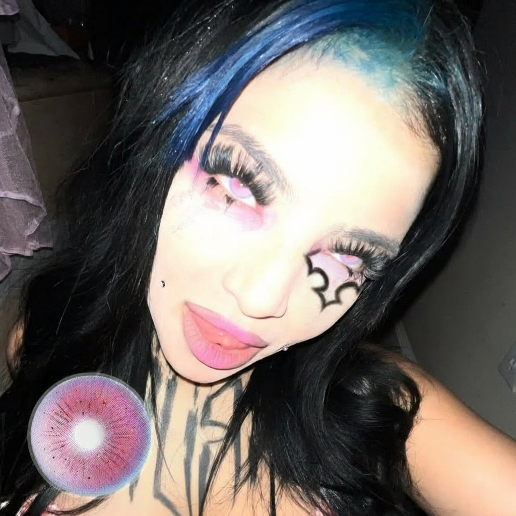 Keezh's Pink Star Contact Lenses