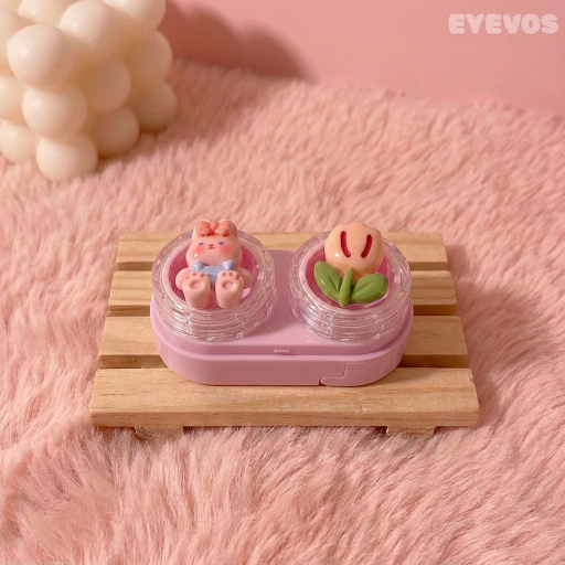 EYEVOS Bunny 2-in-1 Contact Lens Case with Built-in Applicator