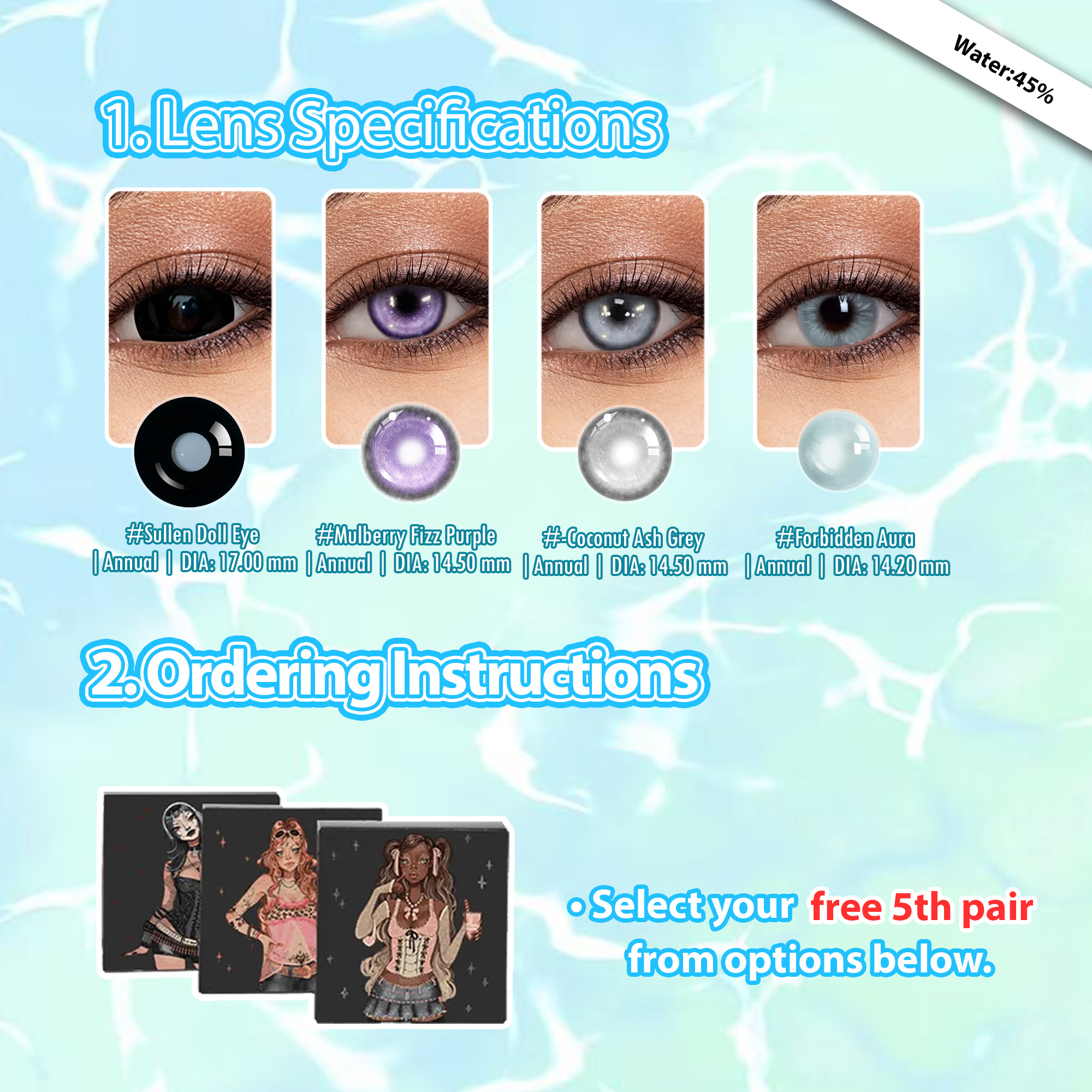 Summer Essential X 5 Pairs Enlarge Cute Doll Eye Set | Black |17mm (Customized✨）