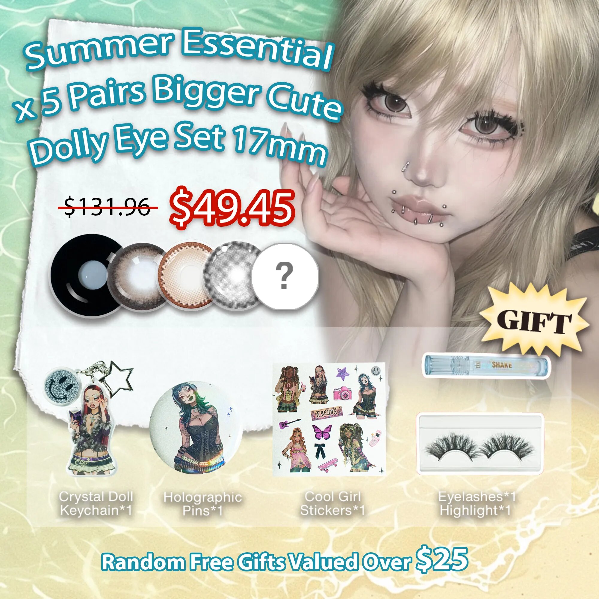 Summer Essential X 5 Pairs Bigger Cute Dolly Eye Set 17mm | (Customized✨)