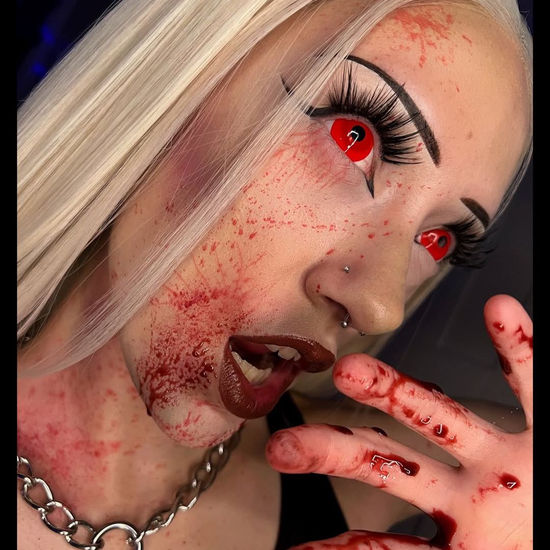 Red Demon Doll Eye Mini Sclera Contact Lenses (17MM)