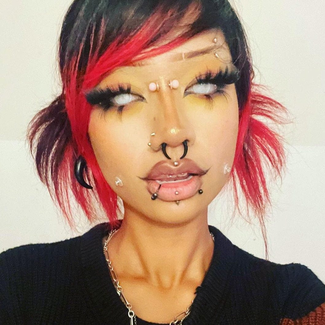 Dead Gridding White Contact Lenses