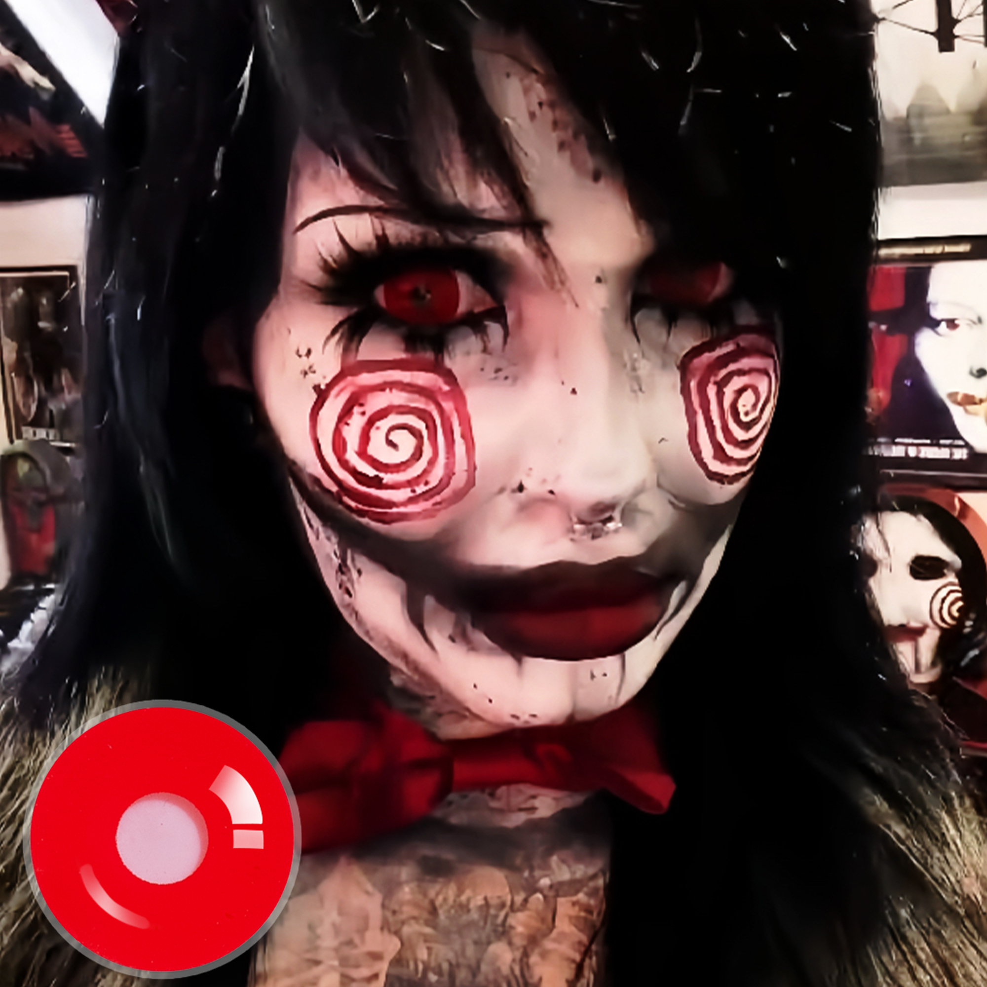 Red Demon Doll Eye Mini Sclera (Halloween) Contact Lenses (17MM)