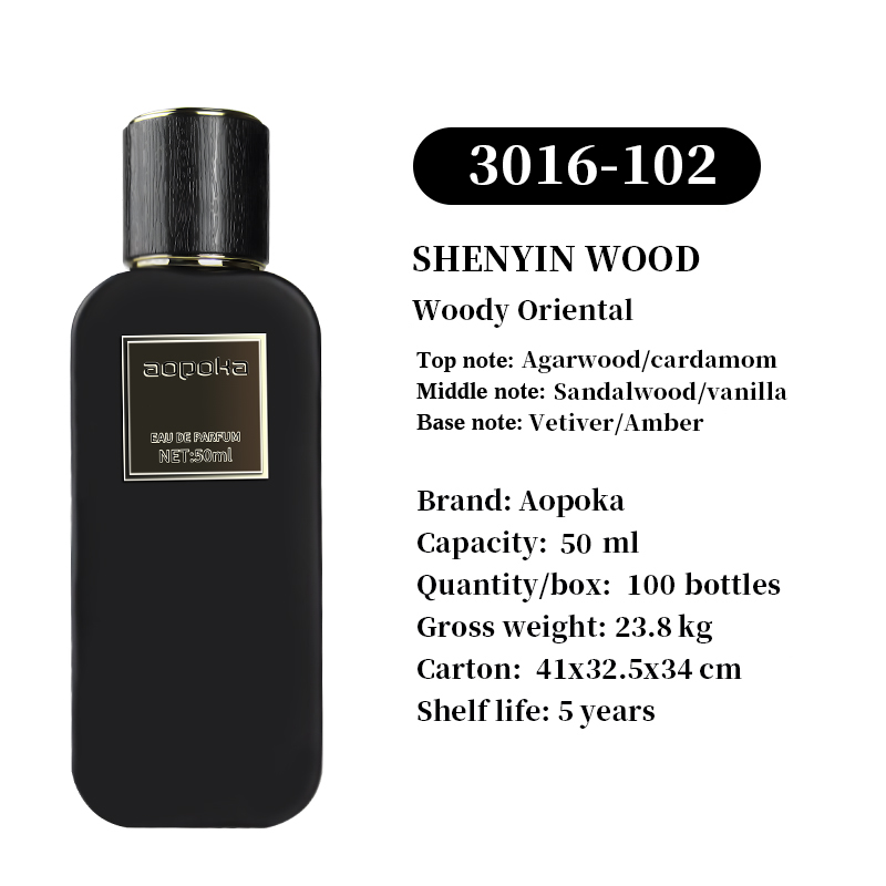 Aopoka 3016-102 Shenyin Wood Woody Oriental Black 50Ml Unisex Perfume