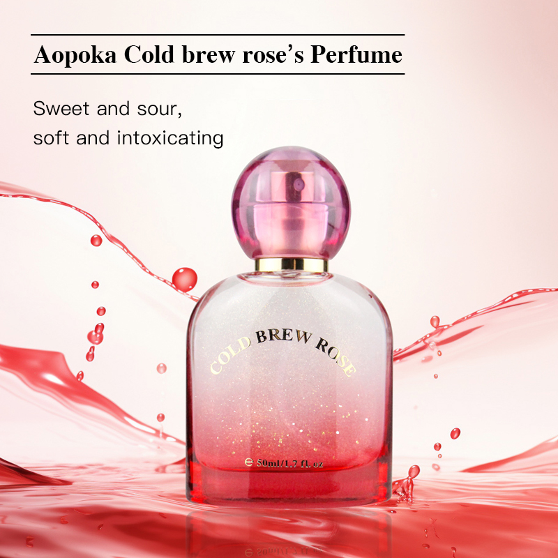 Aopoka 3014-101 Cold Brew Rose Red Floral Notes 50Ml Gold Powder Women Perfume