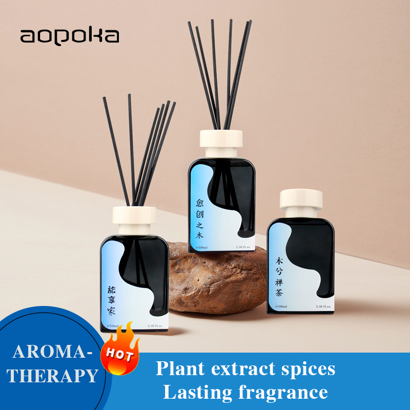 Aopoka 3018-01 Guaiac Wood 100ML Wooden Tone Reed Diffuser Air Fresher Aromatherapy