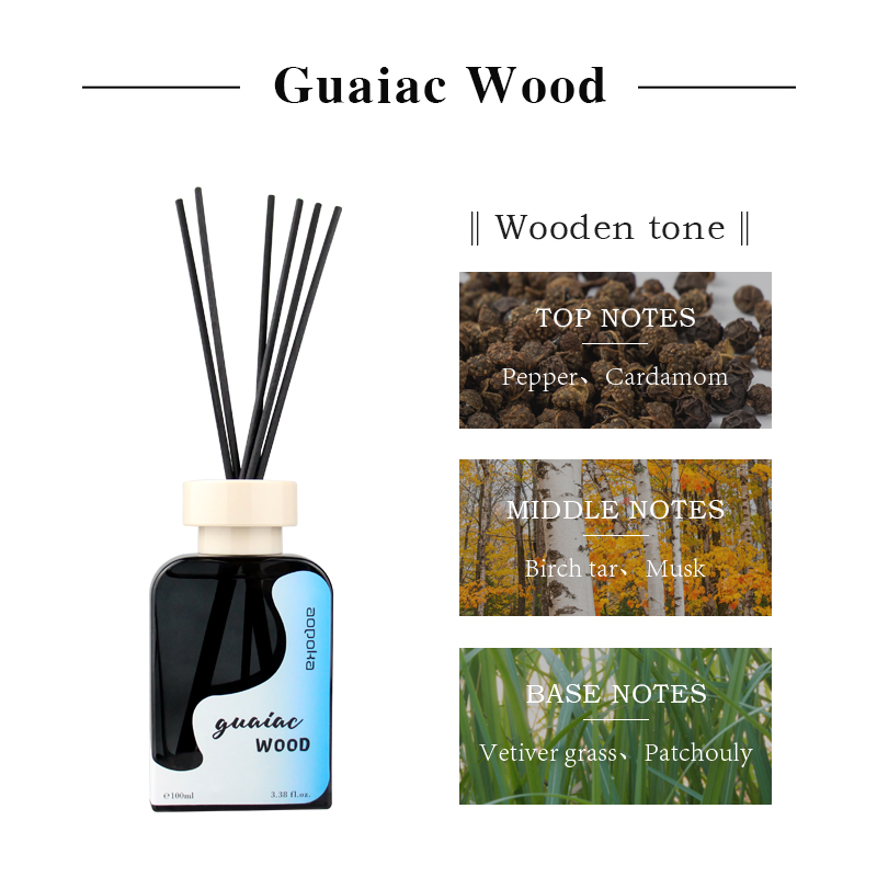 Aopoka 3018-01 Guaiac Wood 100ML Wooden Tone Reed Diffuser Air Fresher Aromatherapy
