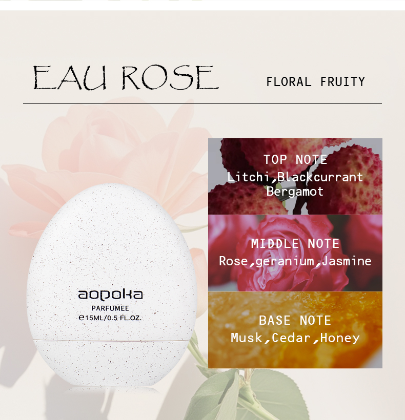 Aopoka 3020-102 Eau Rose Smell 15ML Egg Perfume Women And Men