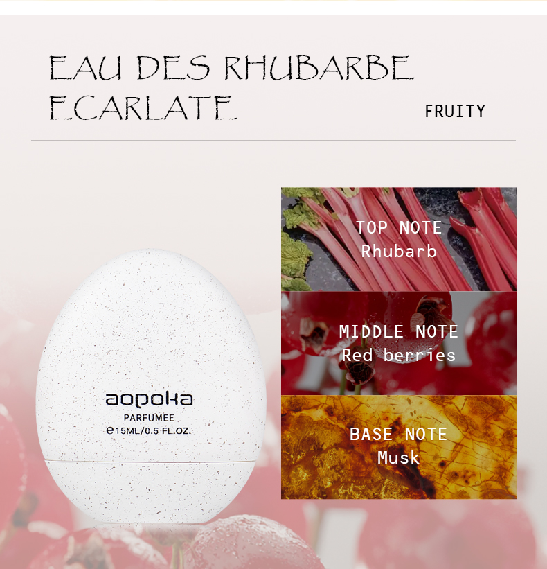 Aopoka 3020-106 Eau de Rhubarbe Smell 15ML Egg Perfume Women And Men