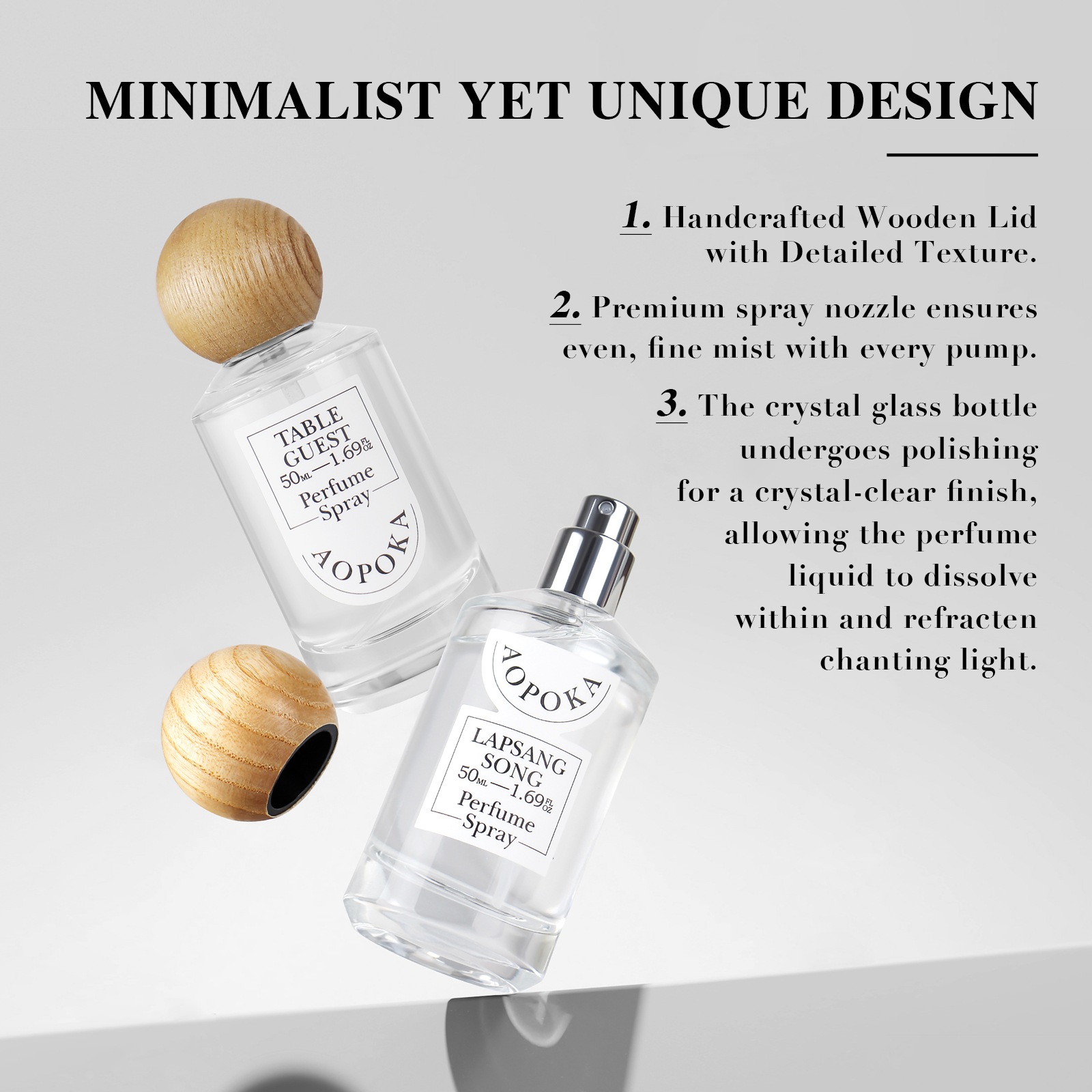 Aopoka 3 Smell 50ML Gourmet Oriental Fruity Aromatic Woody Floral Women Perfume