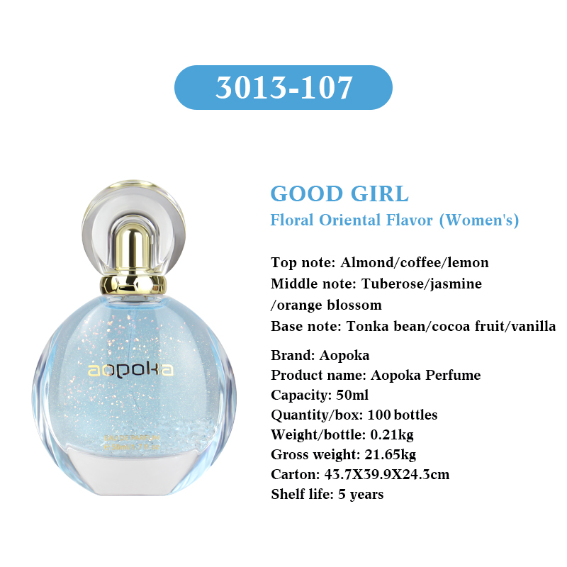 Aopoka 3013-107 Good Girl Floral Oriental Flavor Gold Powder Quicksand Women'S Perfume