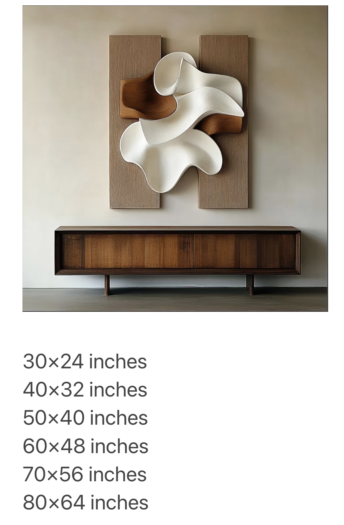 Large Abstract Wood Wall Art, 3D Wood Sculpture, Organic Wave Wall Decor, Modern Japandi Wooden Artwork