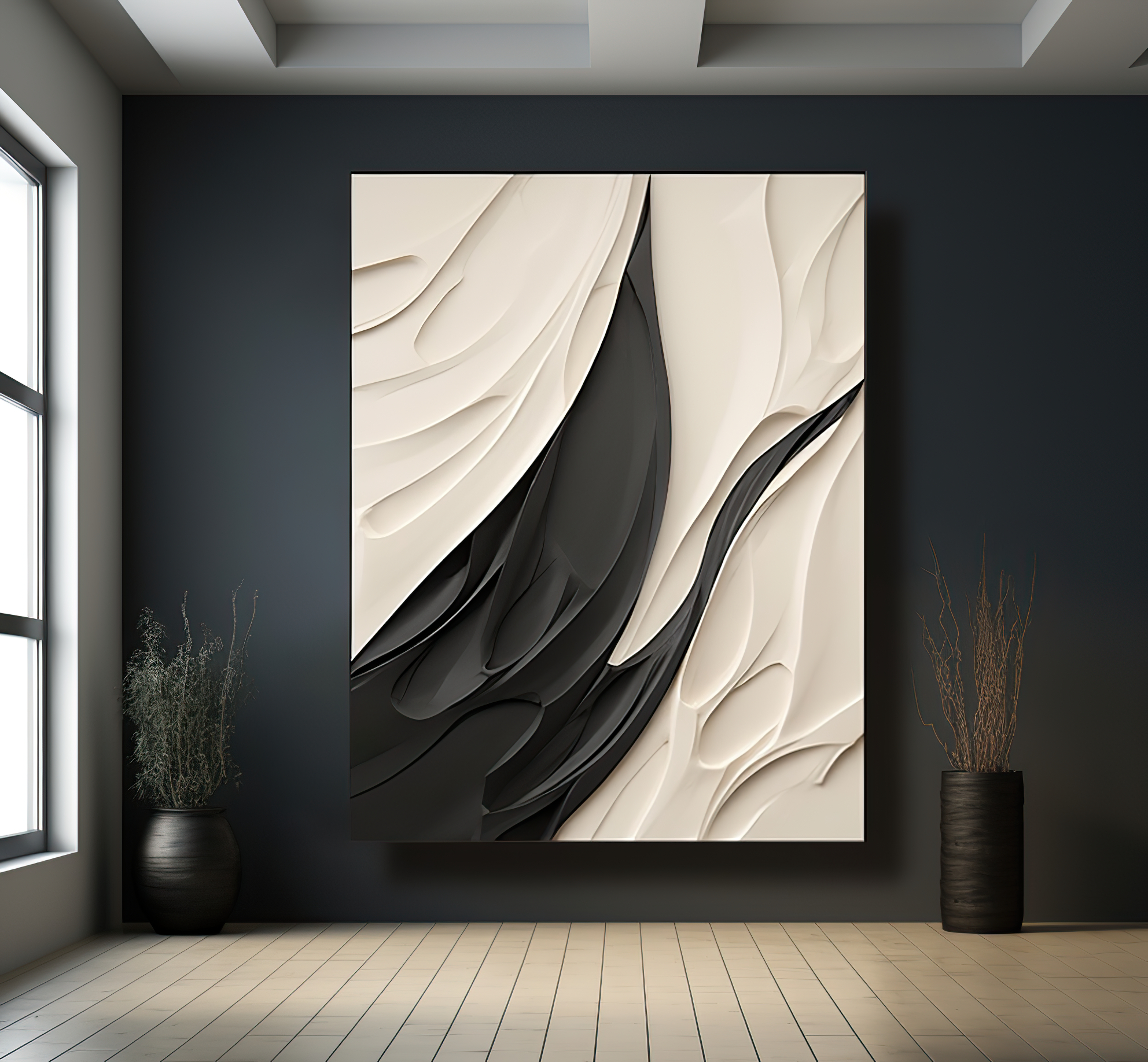 abstract leaf style carving-modern art deco-wood carving