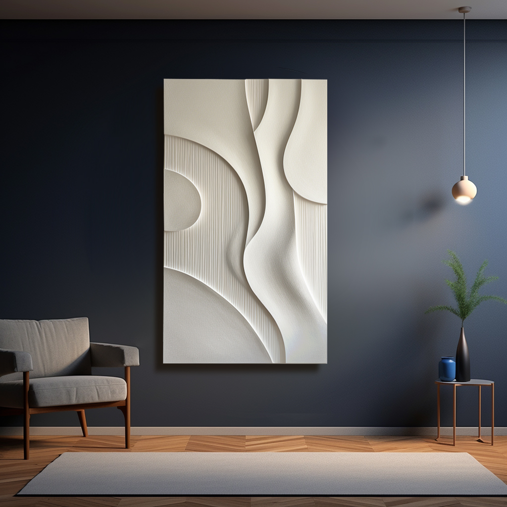 modern minimalist wall art-textured-wood carving