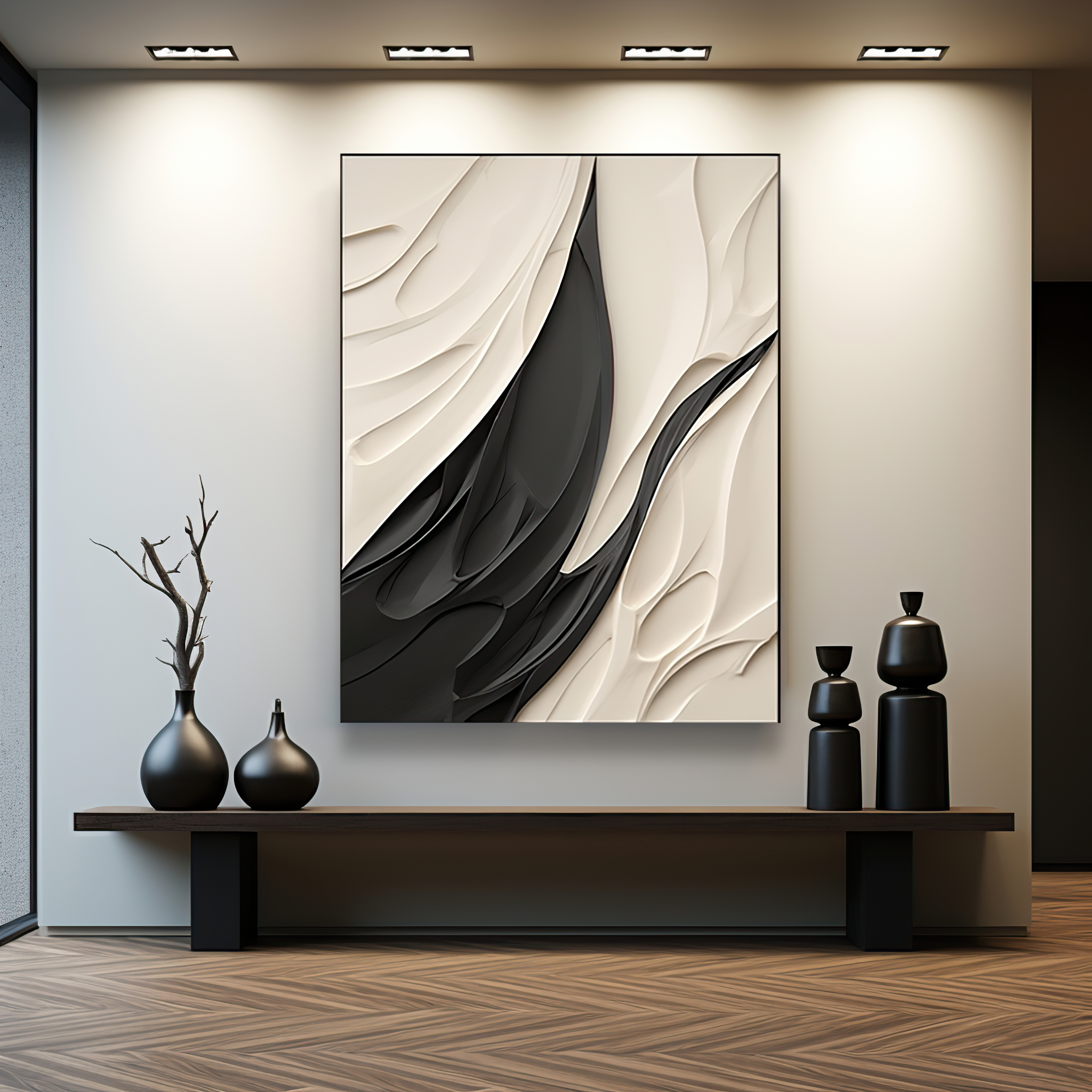 abstract leaf style carving-modern art deco-wood carving