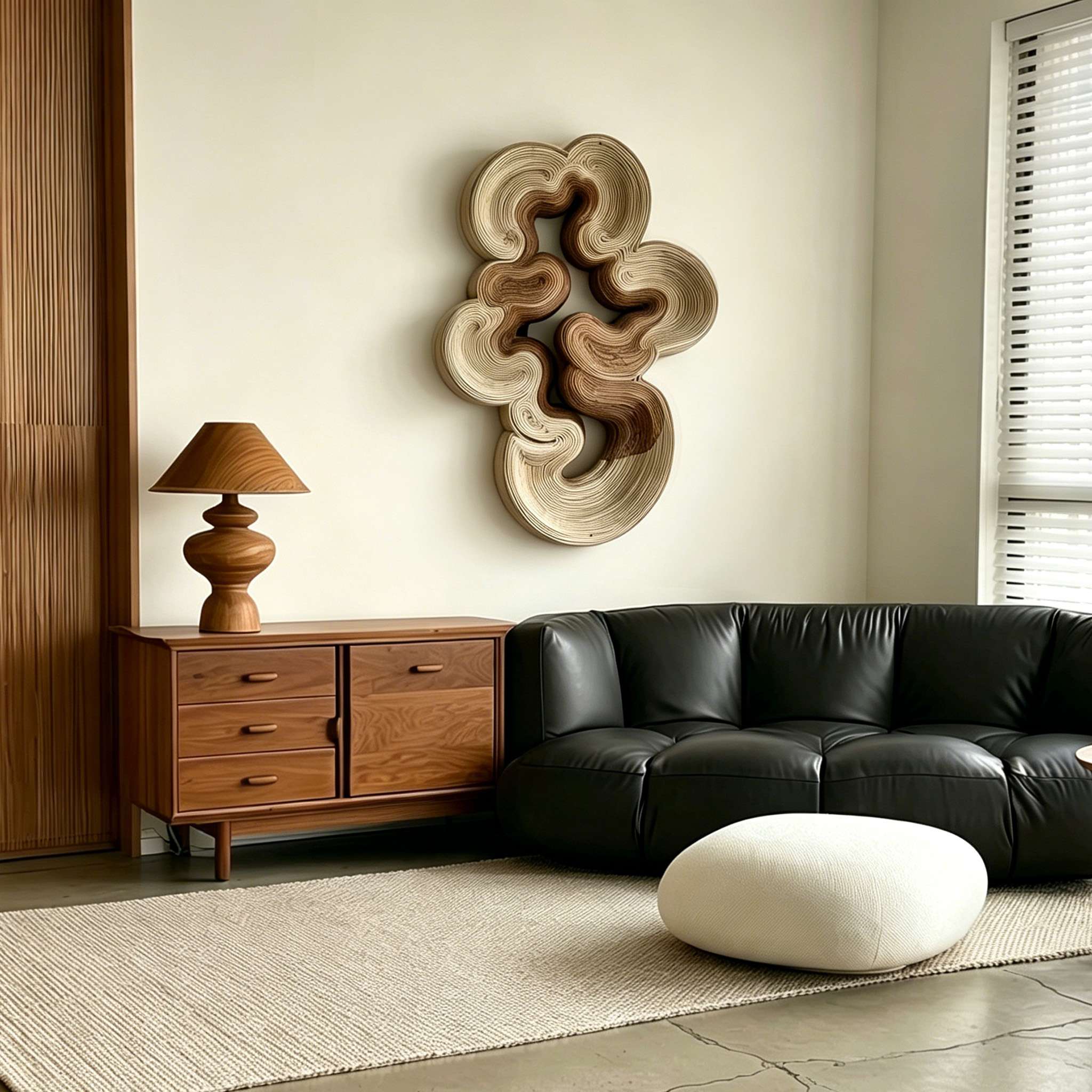 Abstract Wood Wall Art, Organic Wooden Wall Sculpture, Handmade 3D Wall Decor, Neutral Textured Wall Art, Modern Minimalist Wall Hanging