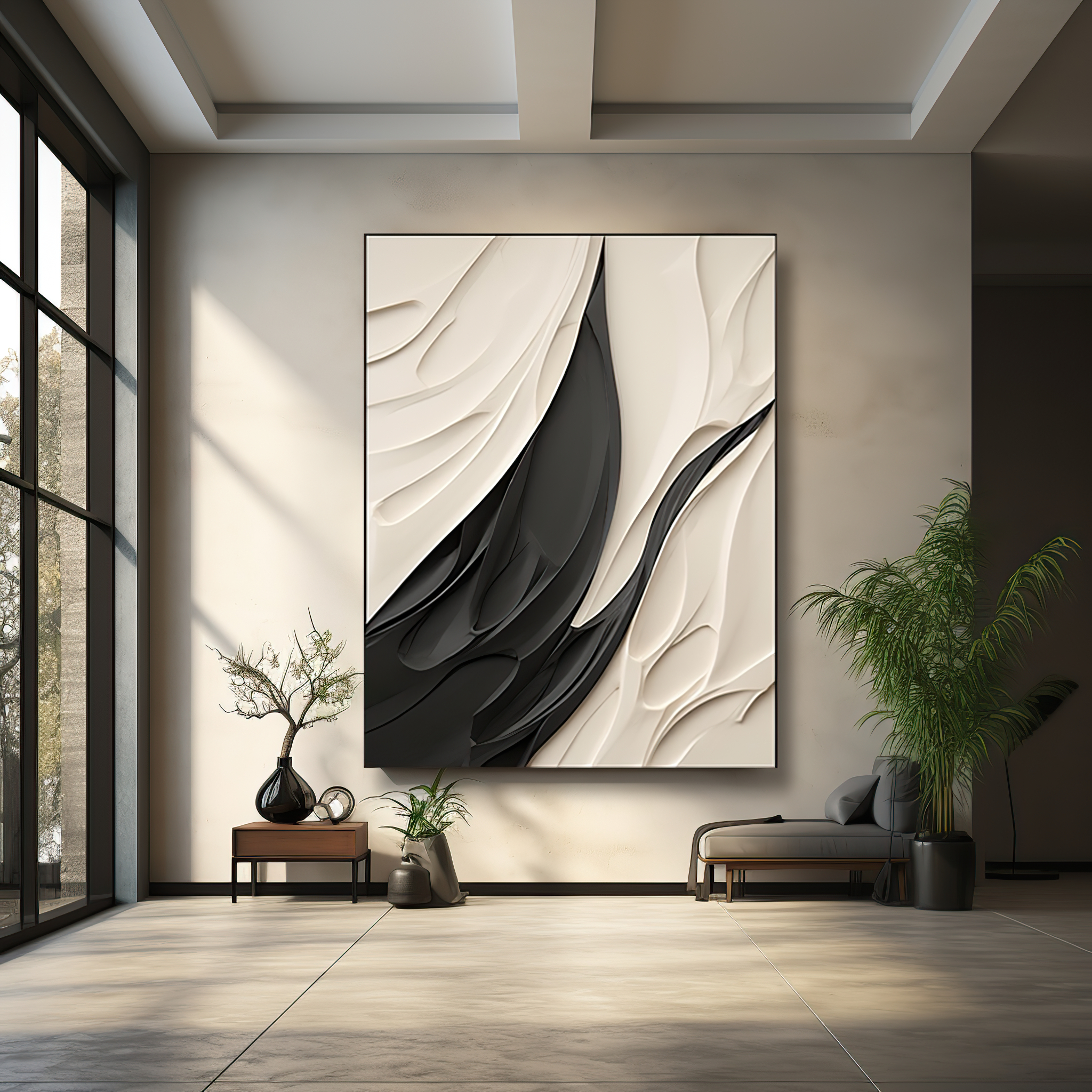 abstract leaf style carving-modern art deco-wood carving