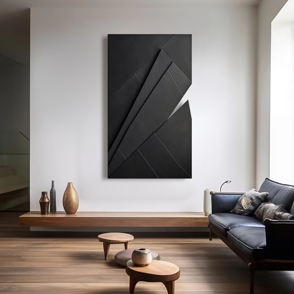 dark sculpture wall art-minimalist decorative-wood carving