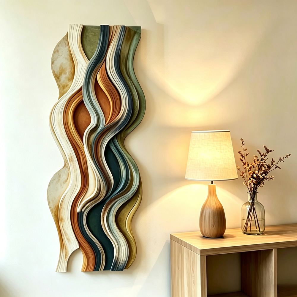 Large Wave Wood Wall Art, Modern Abstract Wood Sculpture, Coastal Wall Decor, Organic Minimalist Artwork