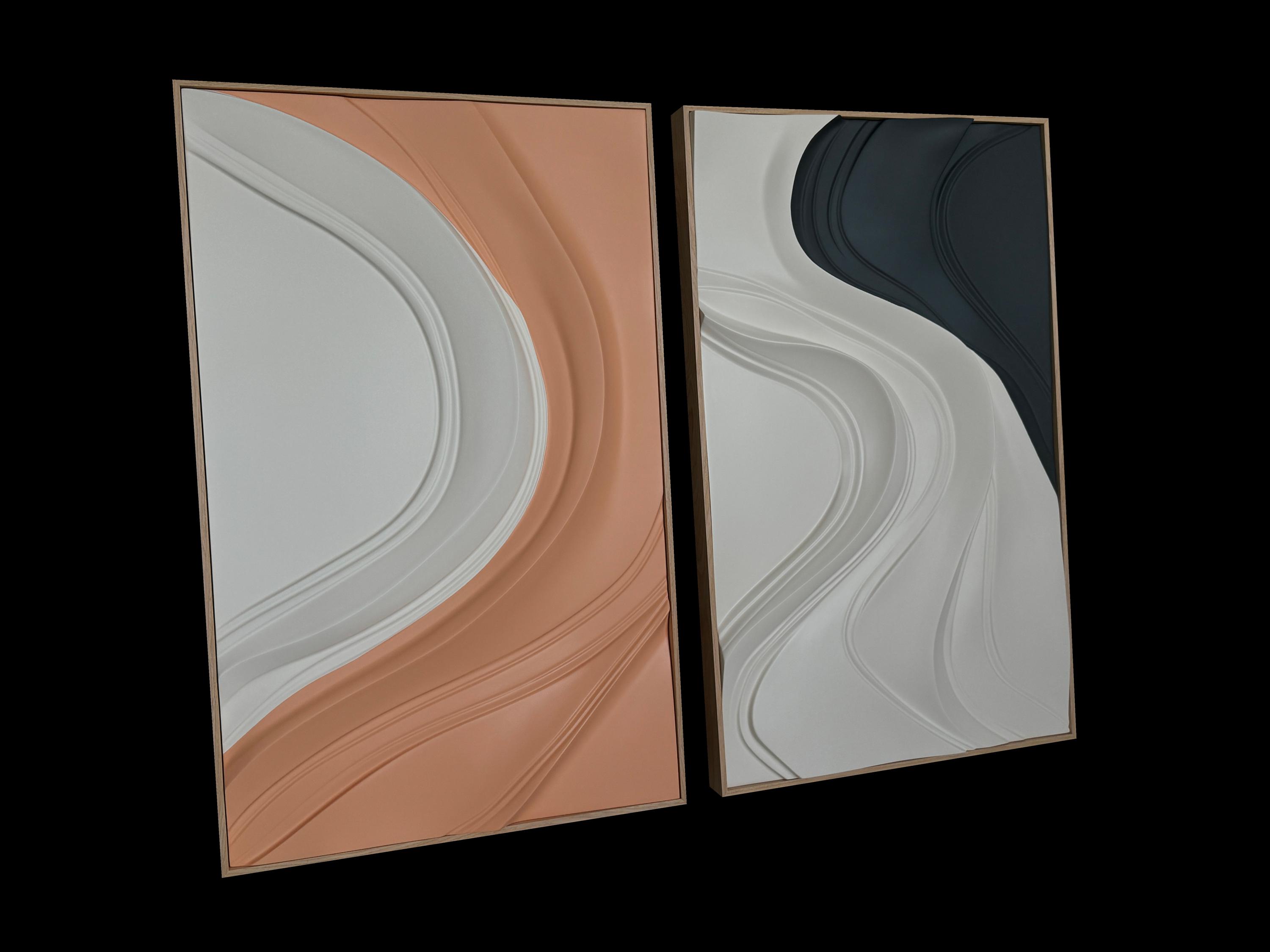 Wave Shaped 3D Wall Art – Vibrant Abstract Wooden Sculpture | Textured Modern Home Decor | Bold Color Contrast & Geometric Patterns