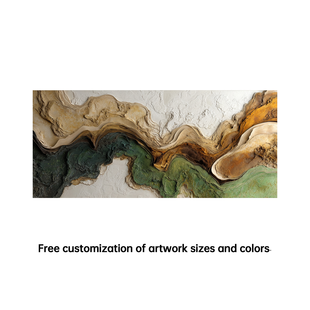 3D Abstract Wood Geode Wall Art: Earth Tones, Textured Canvas