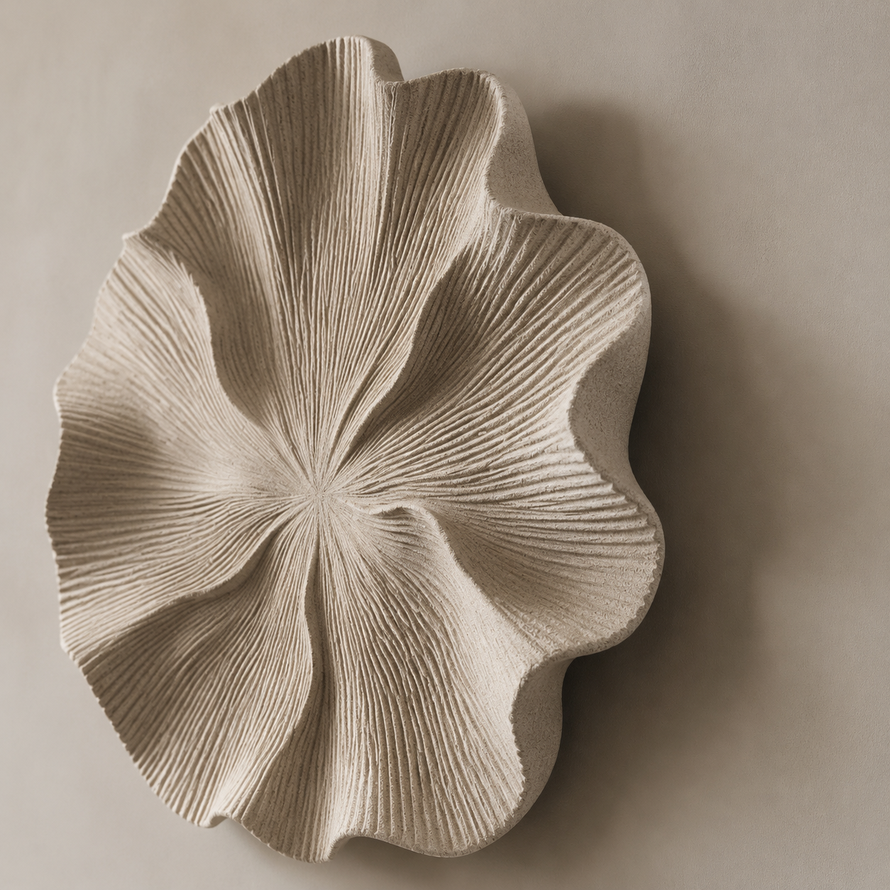 Large 3D Wood Wall Art, Organic Flower Wood Sculpture, Modern Textured Wall Decor, Japandi Minimalist Handmade Artwork