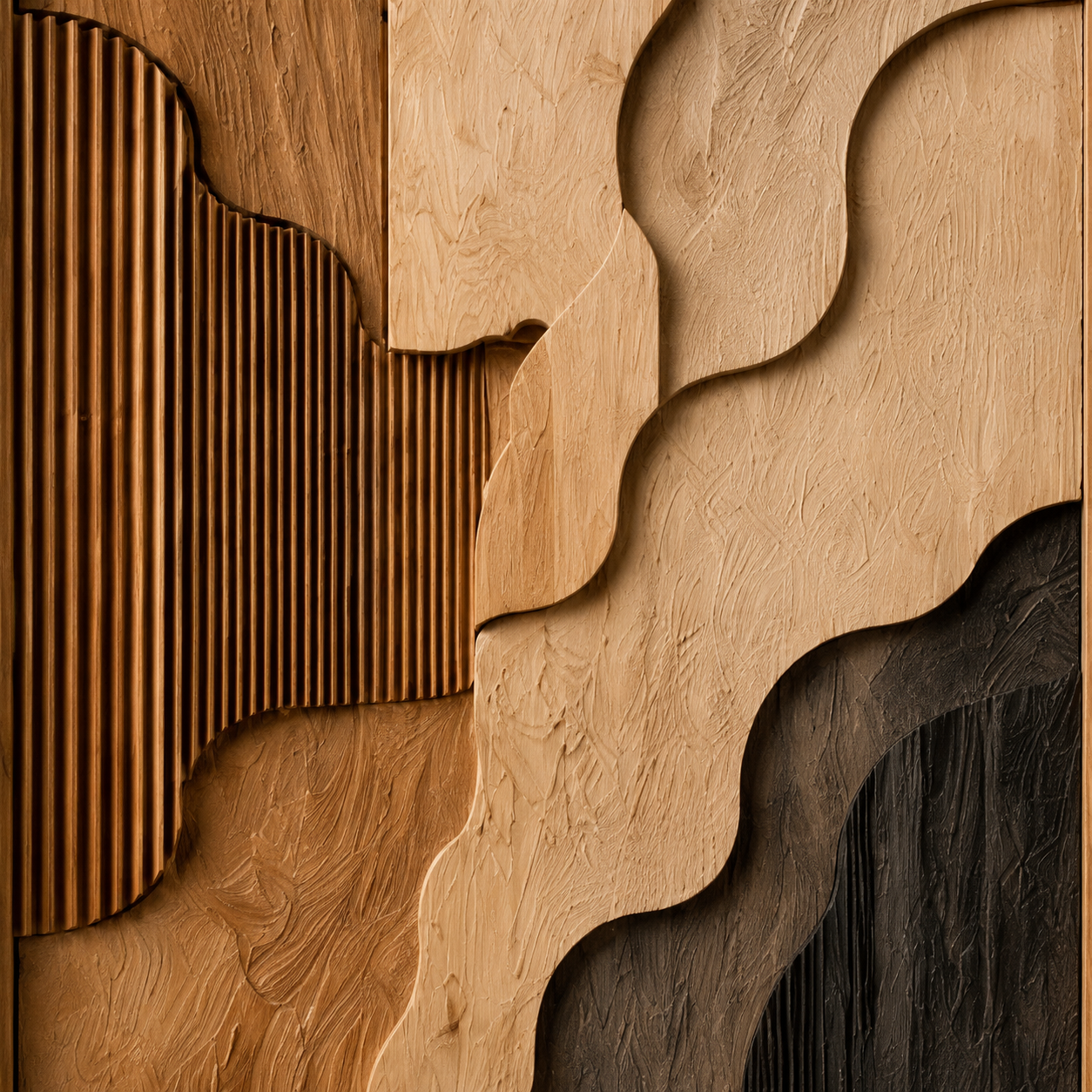 Abstract Wood Wall Art, Organic Modern Wall Decor, Large Wooden Wall Sculpture, Minimalist Wall Panel, Handmade Wood Artwork
