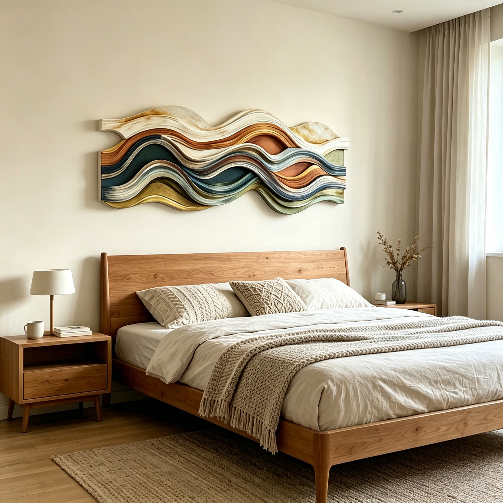 Large Wave Wood Wall Art, Modern Abstract Wood Sculpture, Coastal Wall Decor, Organic Minimalist Artwork
