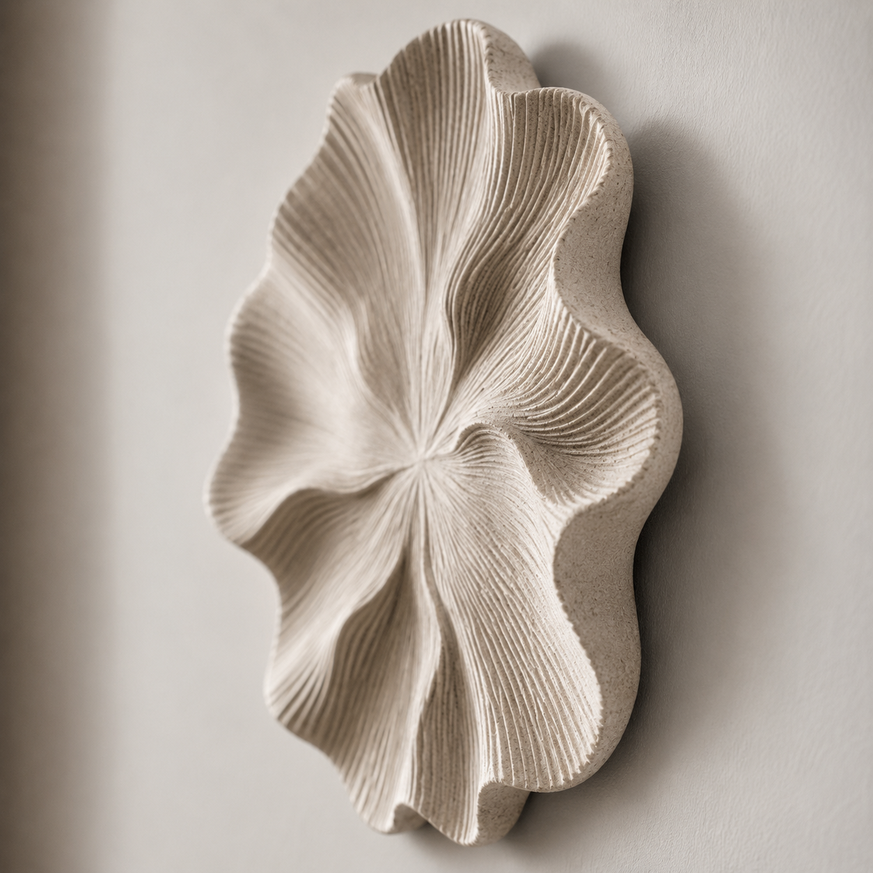 Large 3D Wood Wall Art, Organic Flower Wood Sculpture, Modern Textured Wall Decor, Japandi Minimalist Handmade Artwork