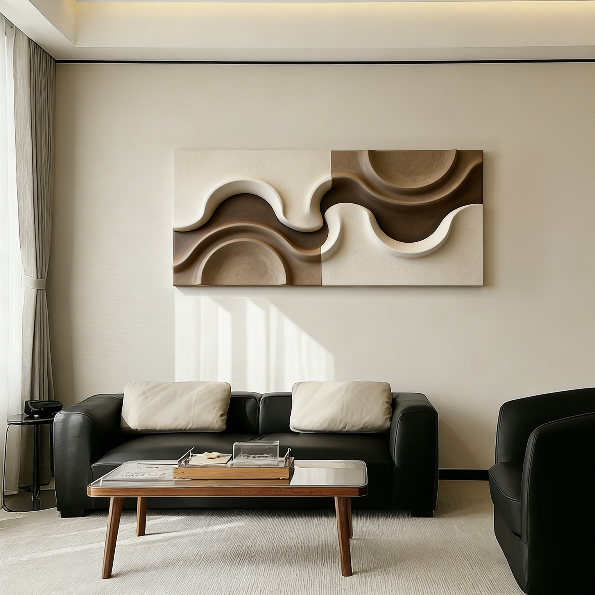 Abstract Wood Wall Art, Modern Organic Sculpture, Neutral Beige Wall Decor, Japandi Wooden Wall Hanging
