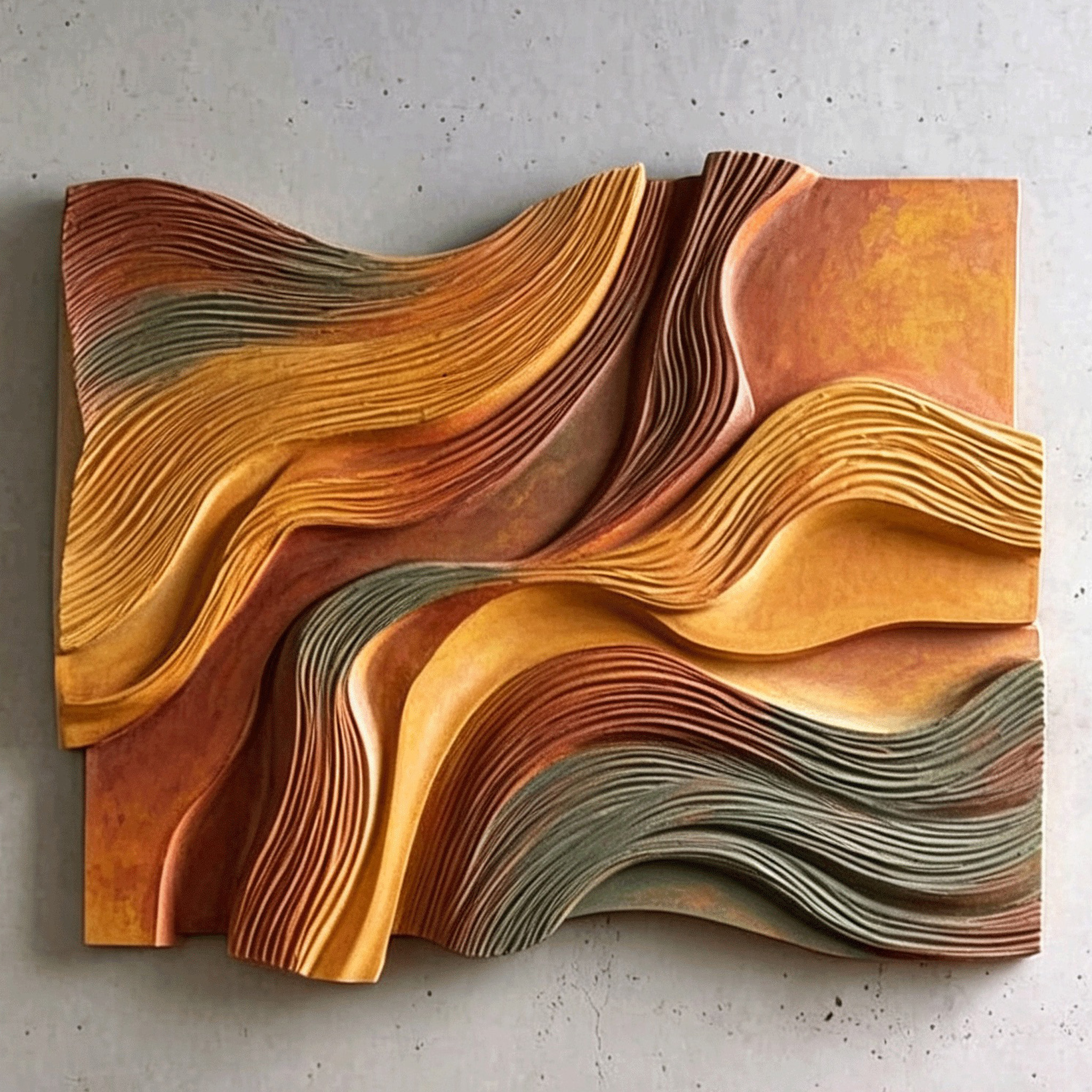 Layered Wood Wall Art, Parametric Wood Sculpture, Modern Organic Decor, Abstract Wooden Wall Hanging