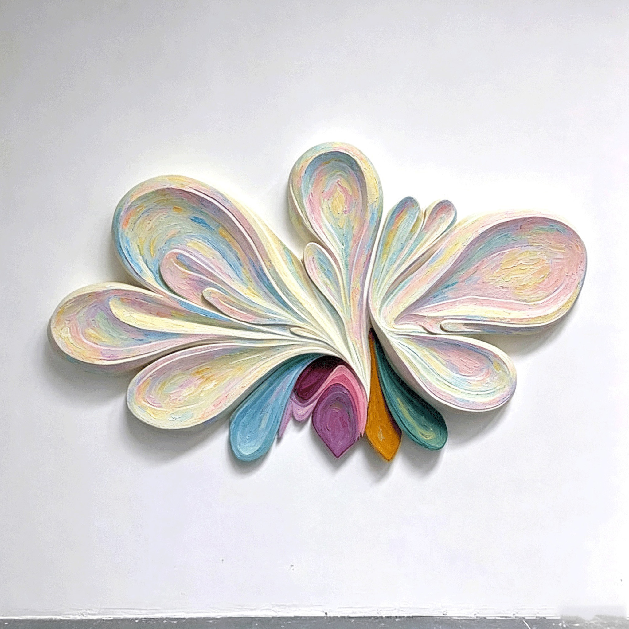 Pastel Abstract Wooden Wall Art, 3D Sculptural Wood Wall Decor, Textured Boho Wall Hanging, Large Statement Wall Art, Modern Home Decor