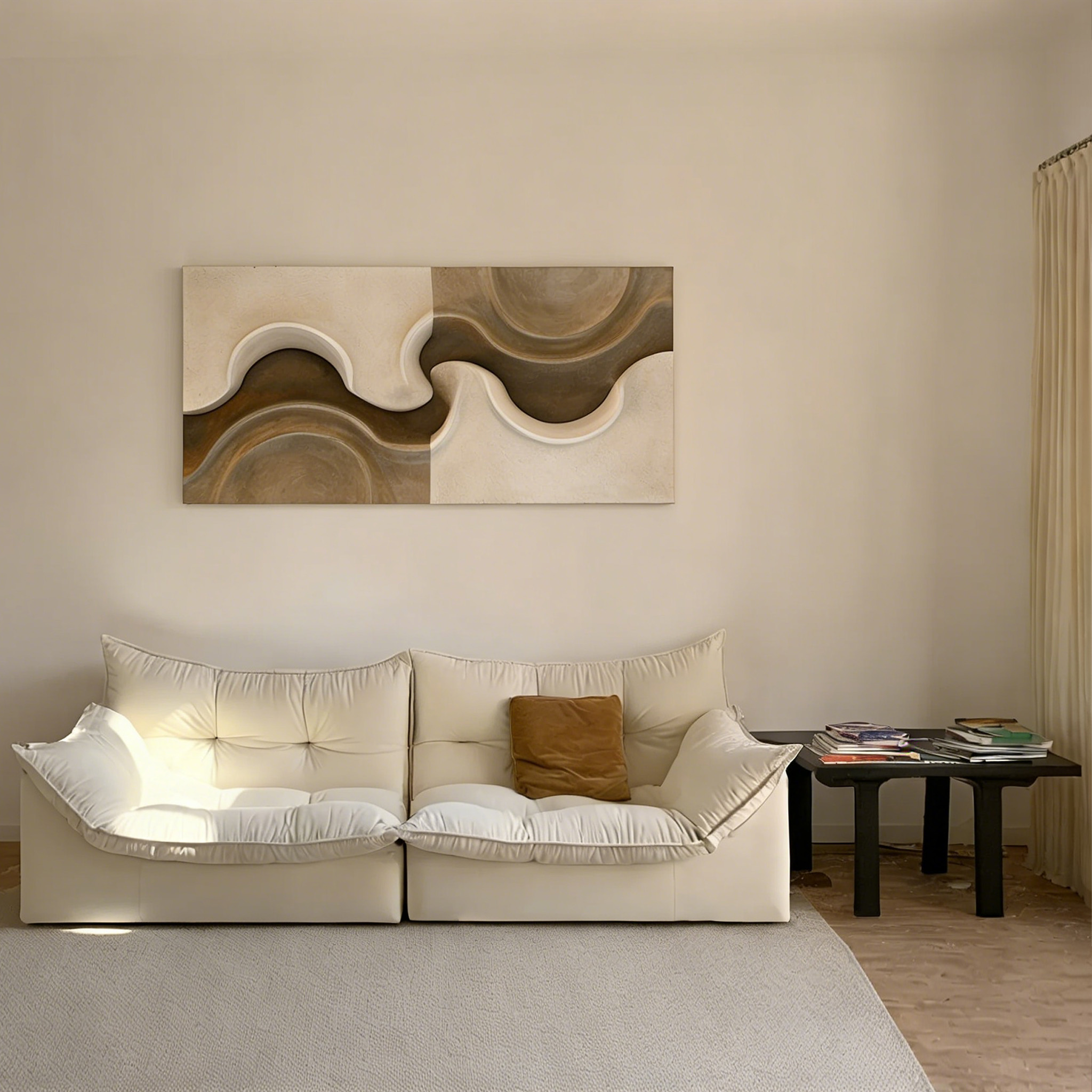 Abstract Wood Wall Art, Modern Organic Sculpture, Neutral Beige Wall Decor, Japandi Wooden Wall Hanging
