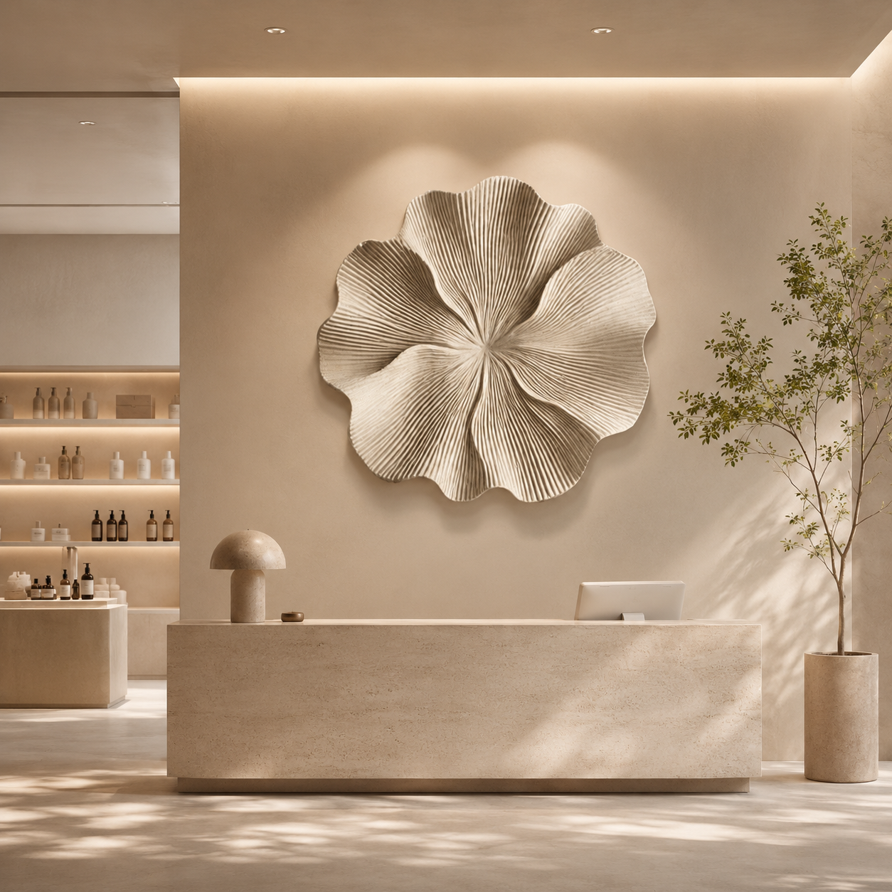 Large 3D Wood Wall Art, Organic Flower Wood Sculpture, Modern Textured Wall Decor, Japandi Minimalist Handmade Artwork
