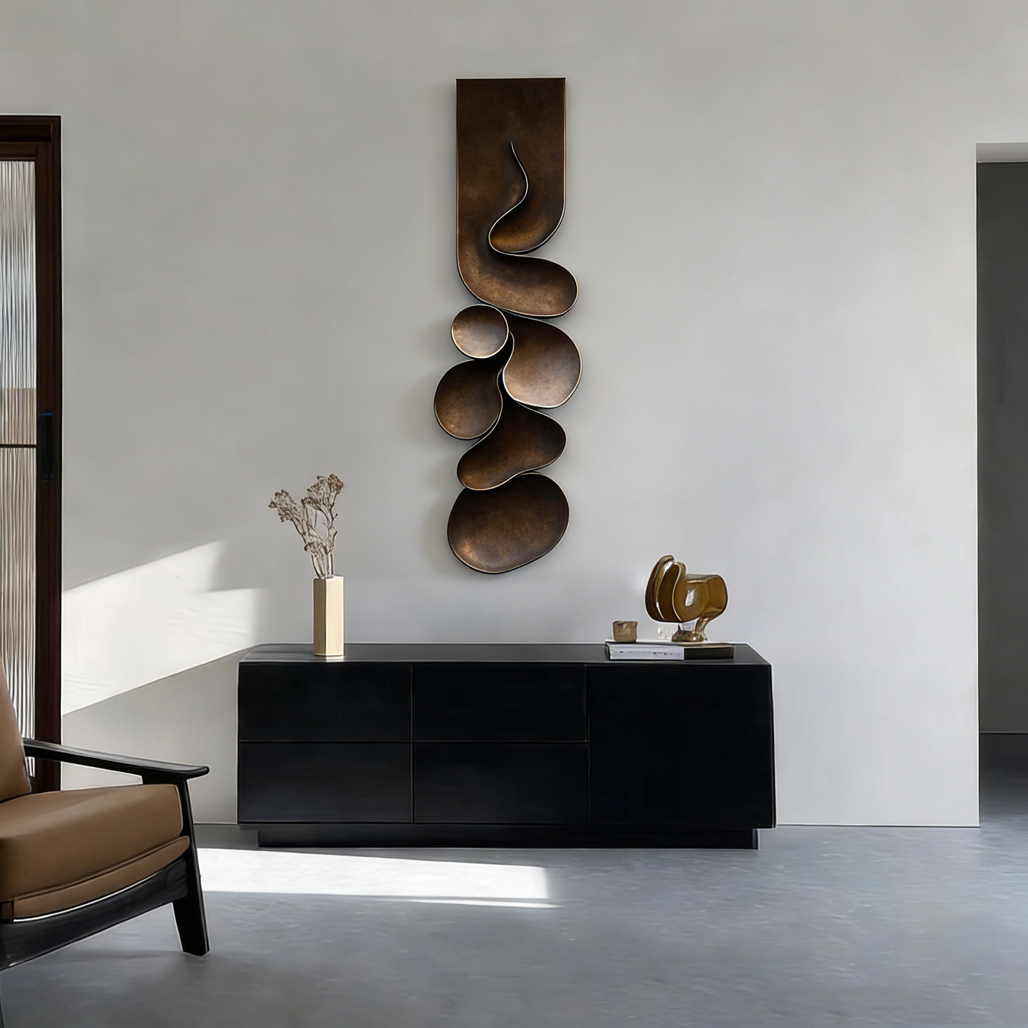 Modern Wood Wall Sculpture, Abstract Vertical Wall Art, Organic Minimalist Decor, Contemporary Wooden Artwork