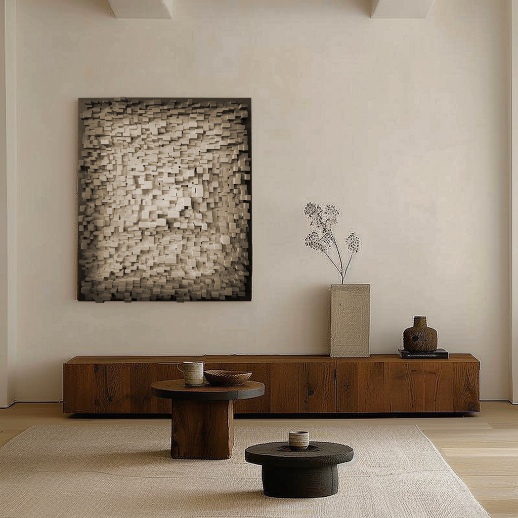 3D Wood Wall Art: Handmade Rustic Boho Sculpture