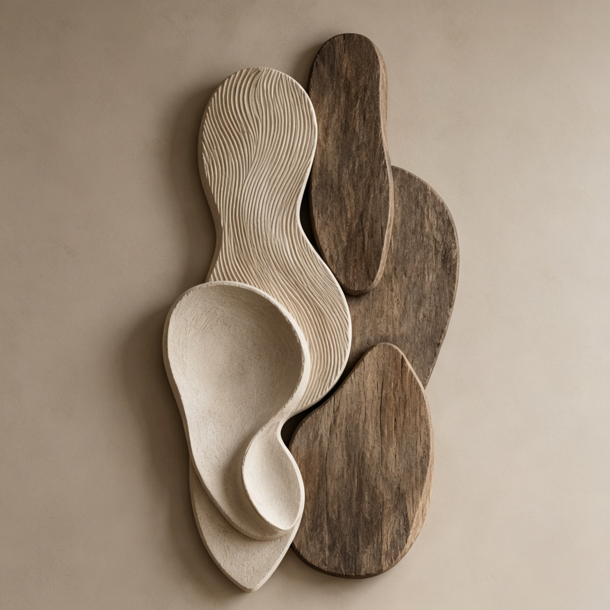 Organic Modern Wood Wall Art, Abstract Wood Sculpture, Japandi Wall Decor, Minimalist Wooden Relief Art, Contemporary Wall Hanging