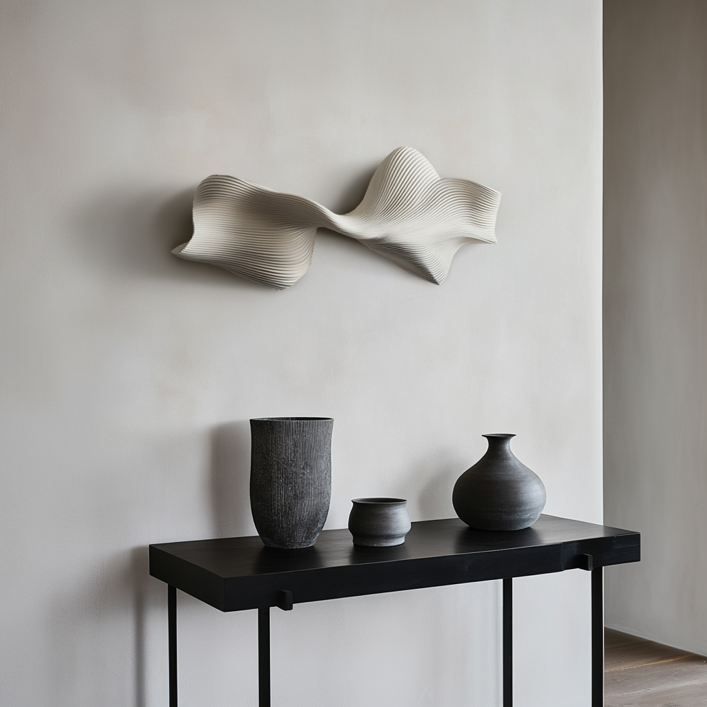 Modern 3D Wood Wall Art Sculpture-Minimalist Wave-Inspired Wooden Wall Decor-Organic Abstract Wall Hanging for Living Room, Bedroom, Office