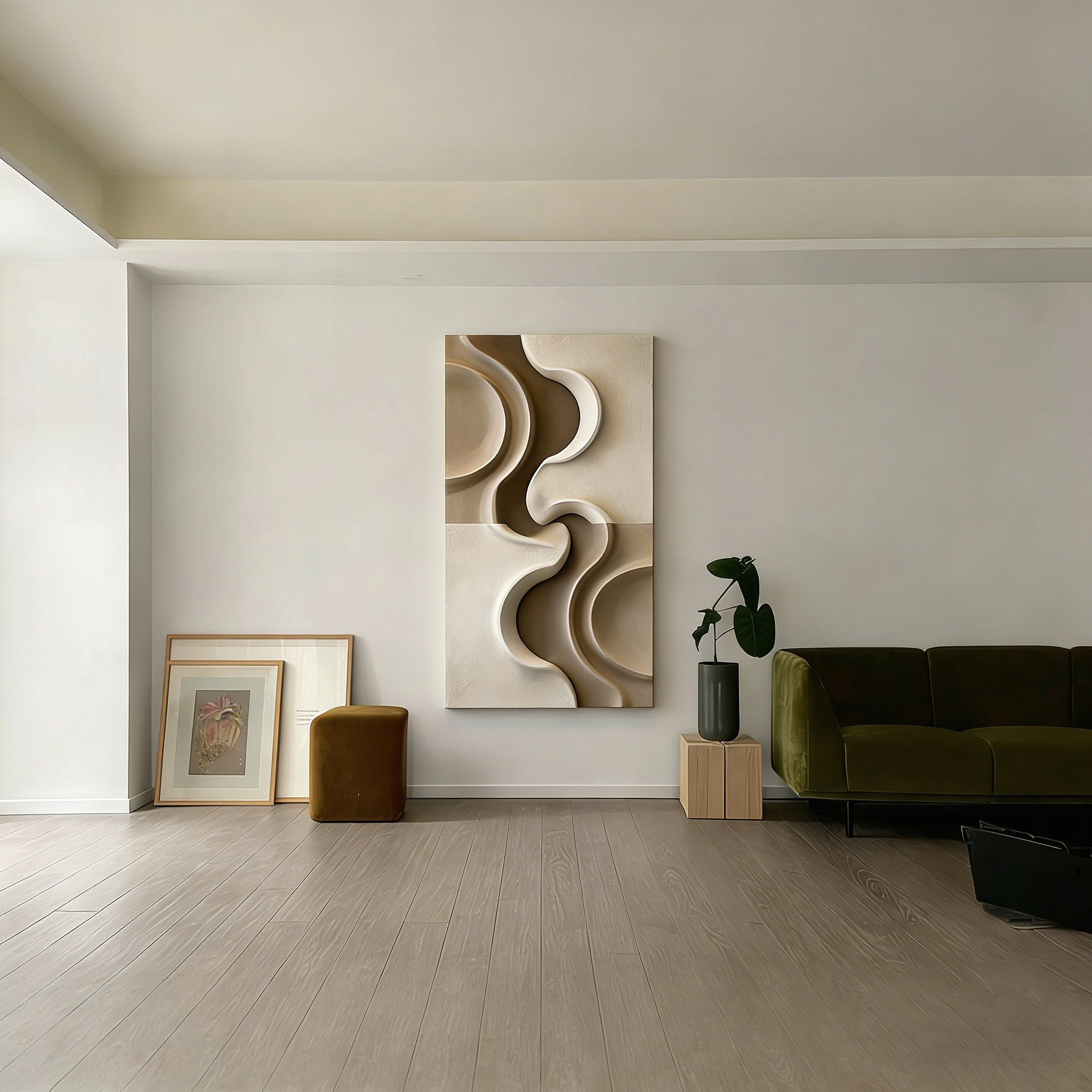 Abstract Wood Wall Art, Modern Organic Sculpture, Neutral Beige Wall Decor, Japandi Wooden Wall Hanging