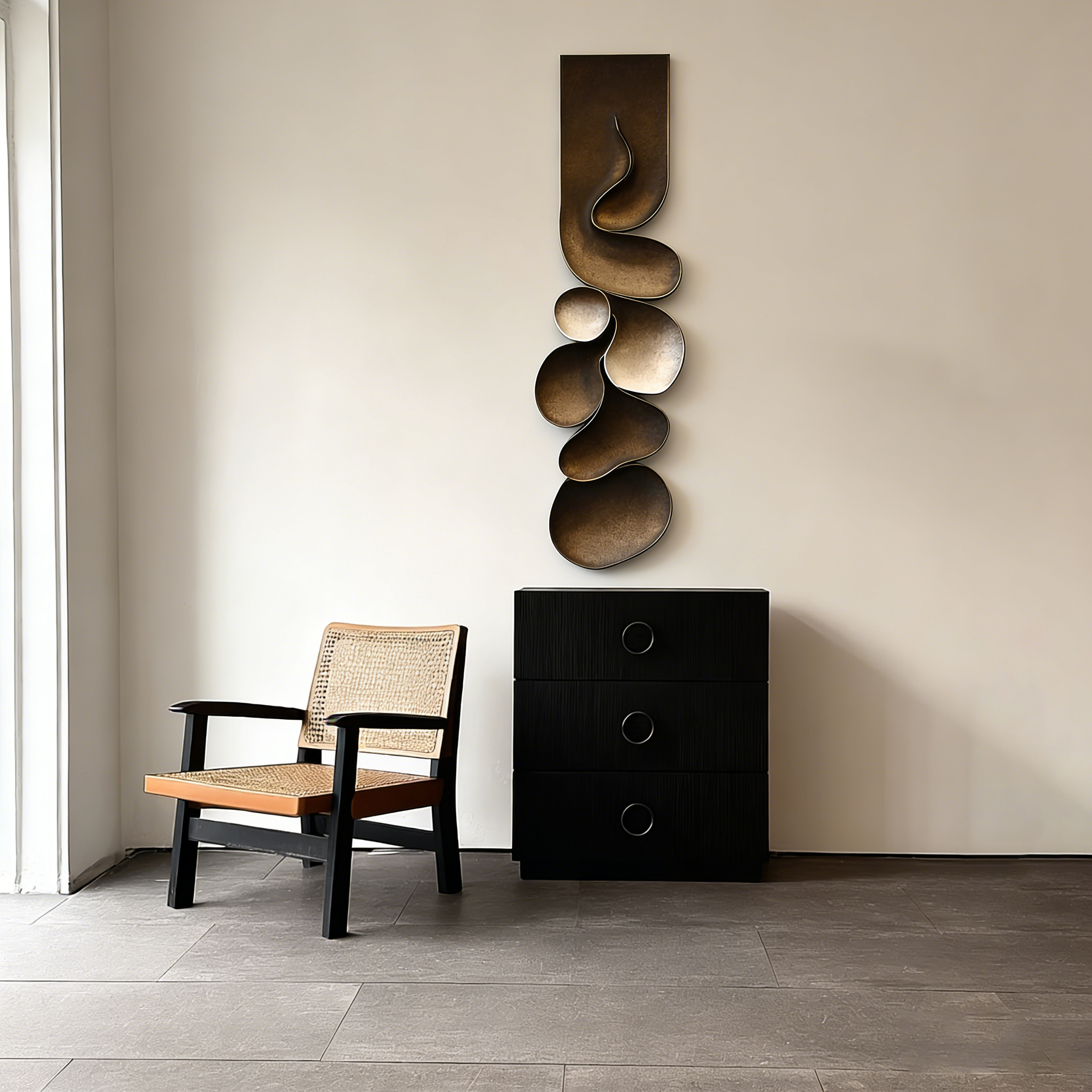 Modern Wood Wall Sculpture, Abstract Vertical Wall Art, Organic Minimalist Decor, Contemporary Wooden Artwork