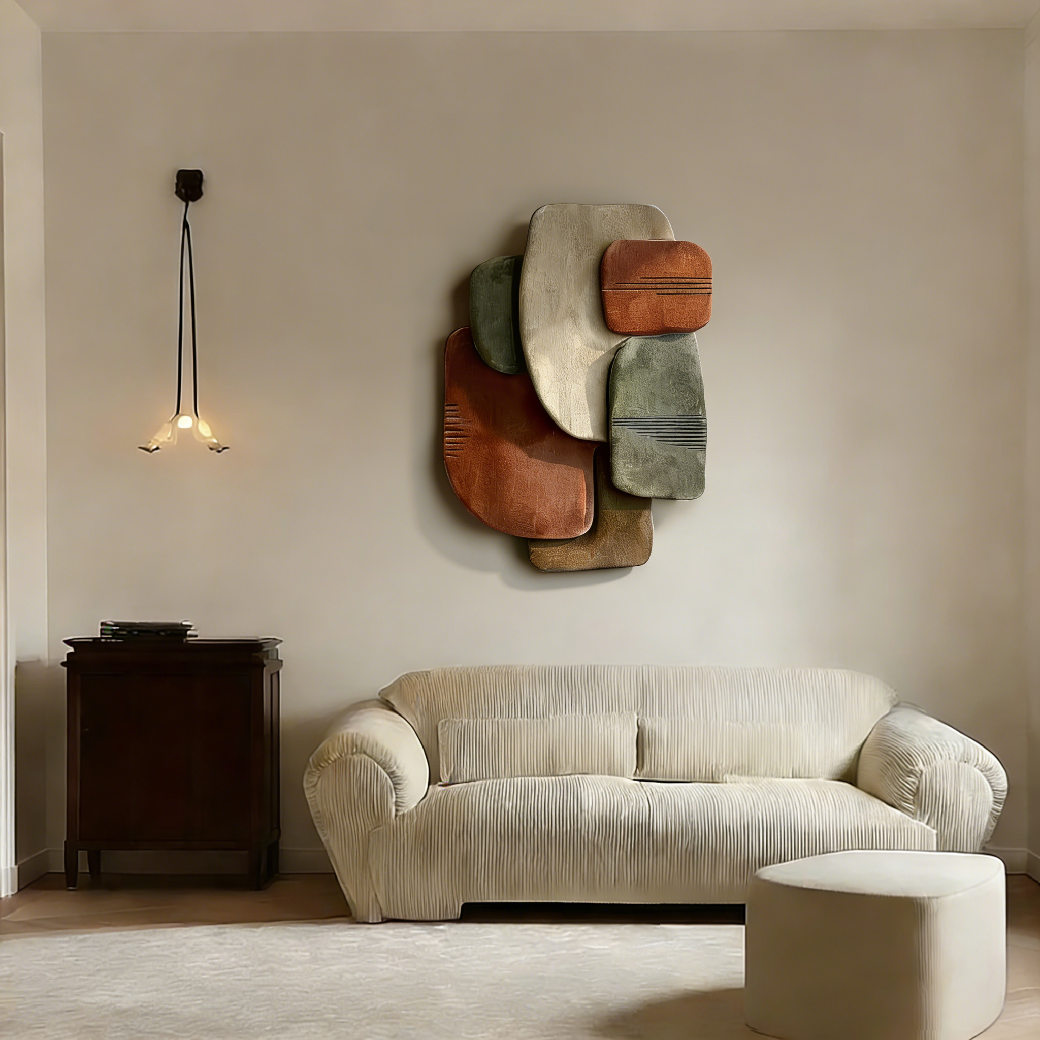 3D Wood Wall Art, Abstract Textured Wall Sculpture, Earth Tone Wall Decor, Modern Wabi Sabi Wall Art, Large Statement Living Room Art