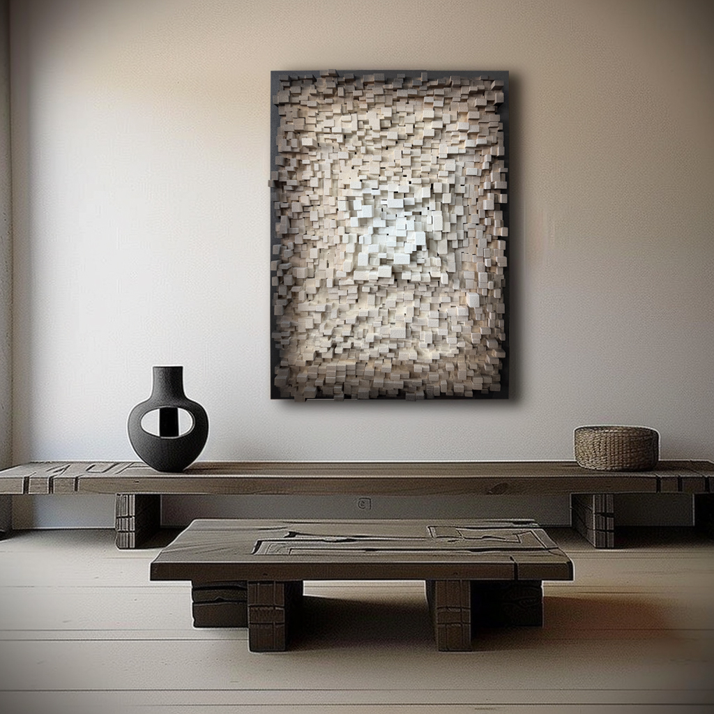 3D Wood Wall Art: Handmade Rustic Boho Sculpture