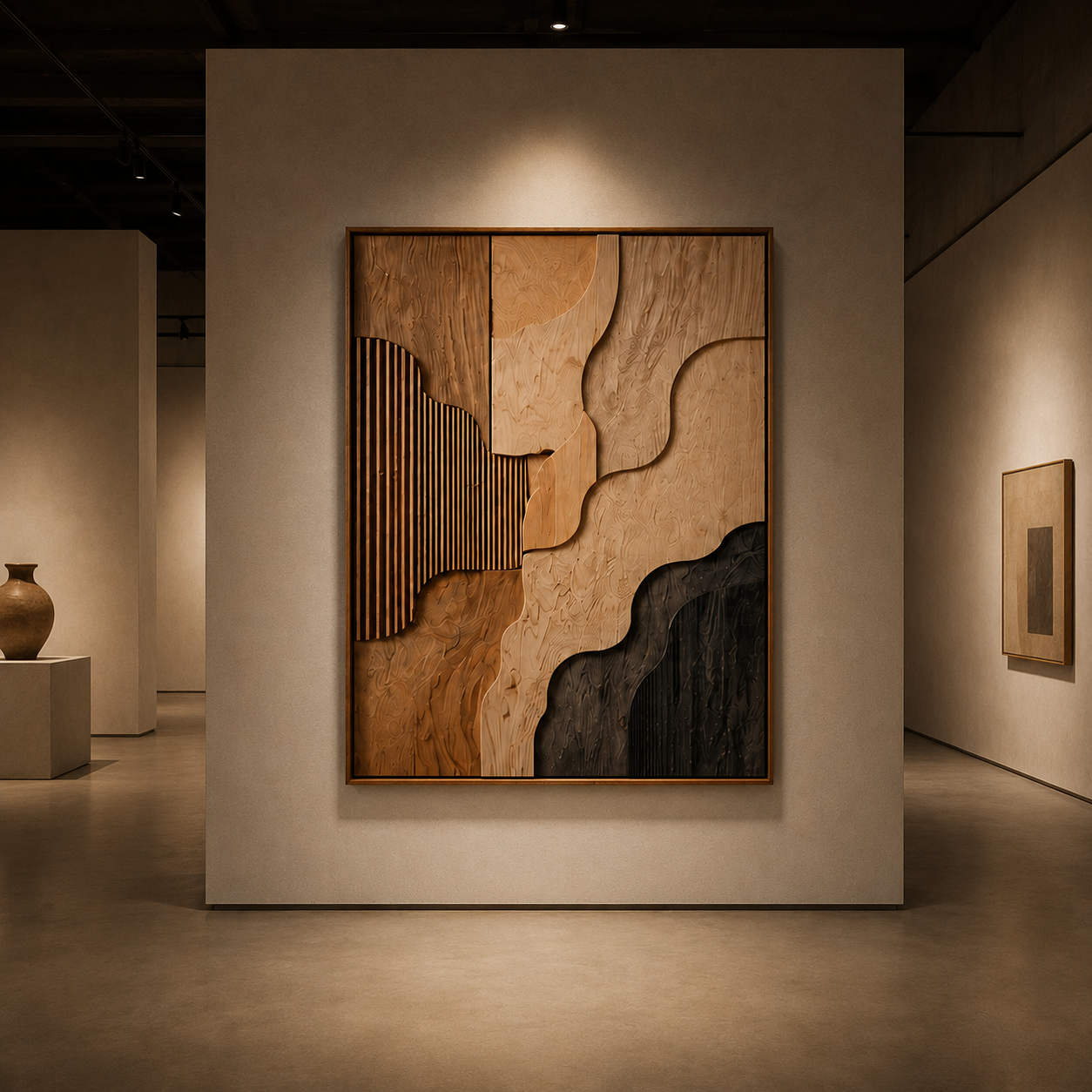 Abstract Wood Wall Art, Organic Modern Wall Decor, Large Wooden Wall Sculpture, Minimalist Wall Panel, Handmade Wood Artwork