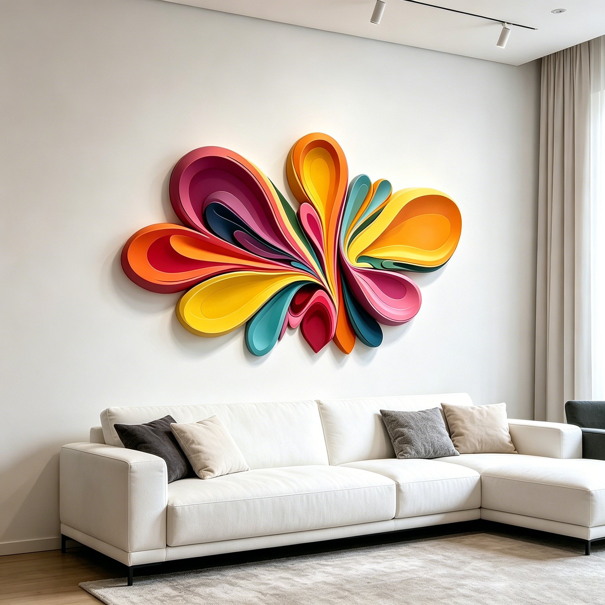 Pastel Abstract Wooden Wall Art, 3D Sculptural Wood Wall Decor, Textured Boho Wall Hanging, Large Statement Wall Art, Modern Home Decor